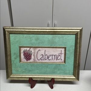 Gold Framed Cabernet Art with Green Background